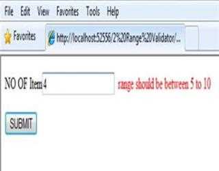 RangeValidator Control in ASP.Net