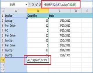 Sum Function in Excel