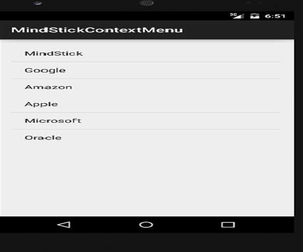 Contextual Menu Implementation in Android MindStick