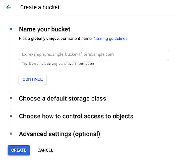 How to create storage bucket in google cloud?