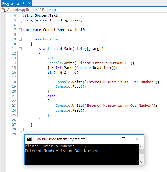 How can write a Console program in C# ?
