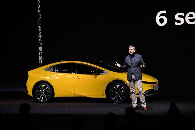 Toyota introduces the gas-electric Prius Hybrid, for sale this winter in Japan.