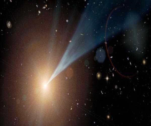 A supermassive black hole is firing high-energy particle jet towards Earth