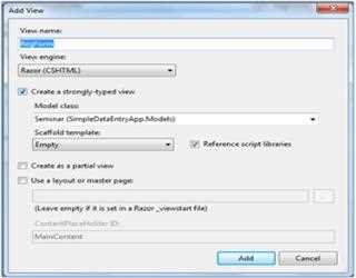 Creating a simple data entry application using Asp.Net MVC 4