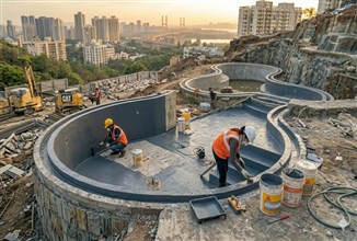 Does a swimming pool builder recommend construction materials?