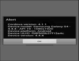 Cordova – Displaying Device Info
