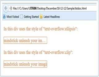 Text-overflow Property using CSS3