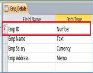 Set Primary key in Access table