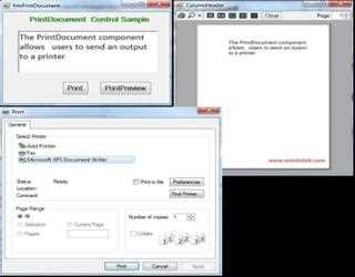 The PrintPreviewDialog and PrintDialog Control in C#.Net