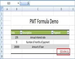PMT function in Excel