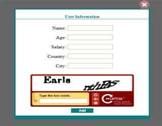 Lightbox with reCaptcha in ASP.NET
