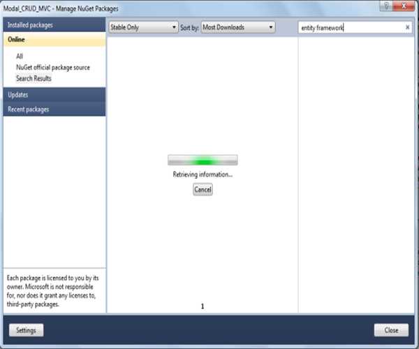 CRUD Operation Using Modal Dialog in ASP.NET MVC