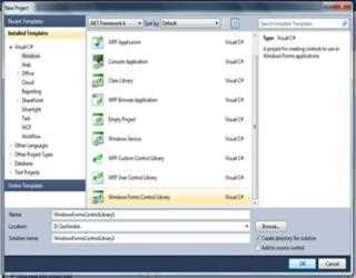 How to Create Windows Control Library and how to use in C#.Net