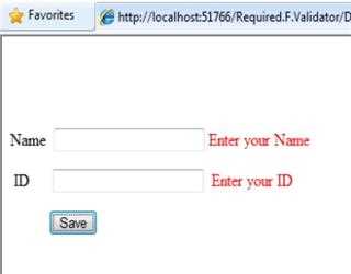 RequiredFieldValidator Control in ASP.Net