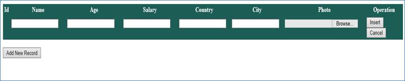 Insert, Delete, Update in GridView in ASP.Net using C#