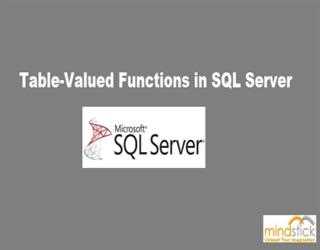 Table-Valued Functions in SQL Server