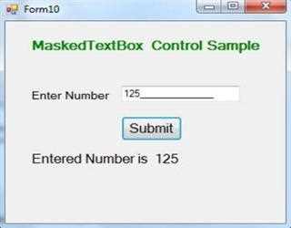 MaskedTextBox Control in VB.Net