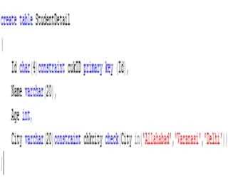 Constraint in SQL Server