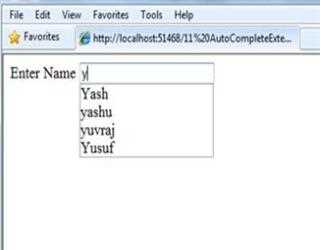 Ajax Toolkit AutoCompleteExtender Control in Asp.Net