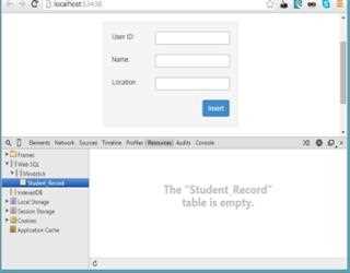 Working with Web-SQL Database & HTML5