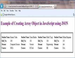 Creating Array Objects in JavaScript with JSON