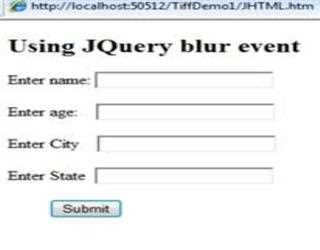 JQuery blur method
