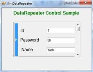DataRepeater Control in C#.Net
