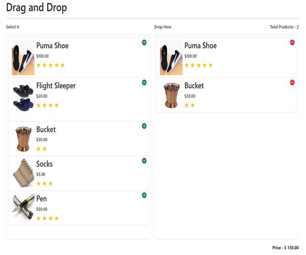 Product Drag and Drop with Knockout
