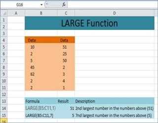 LARGE function in Excel
