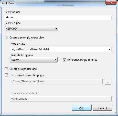 Login and Registration Form in ASP.Net MVC