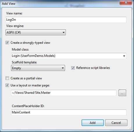 Login and Registration Form in ASP.Net MVC